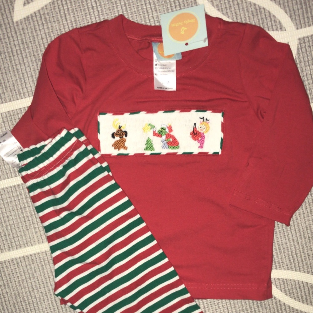 Grinch Smocked Shirt & Pants
